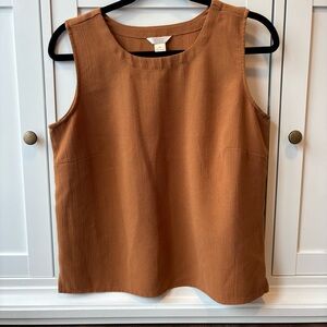 Christopher & Banks Textured Terra Cotta Sleeveless Cropped Top